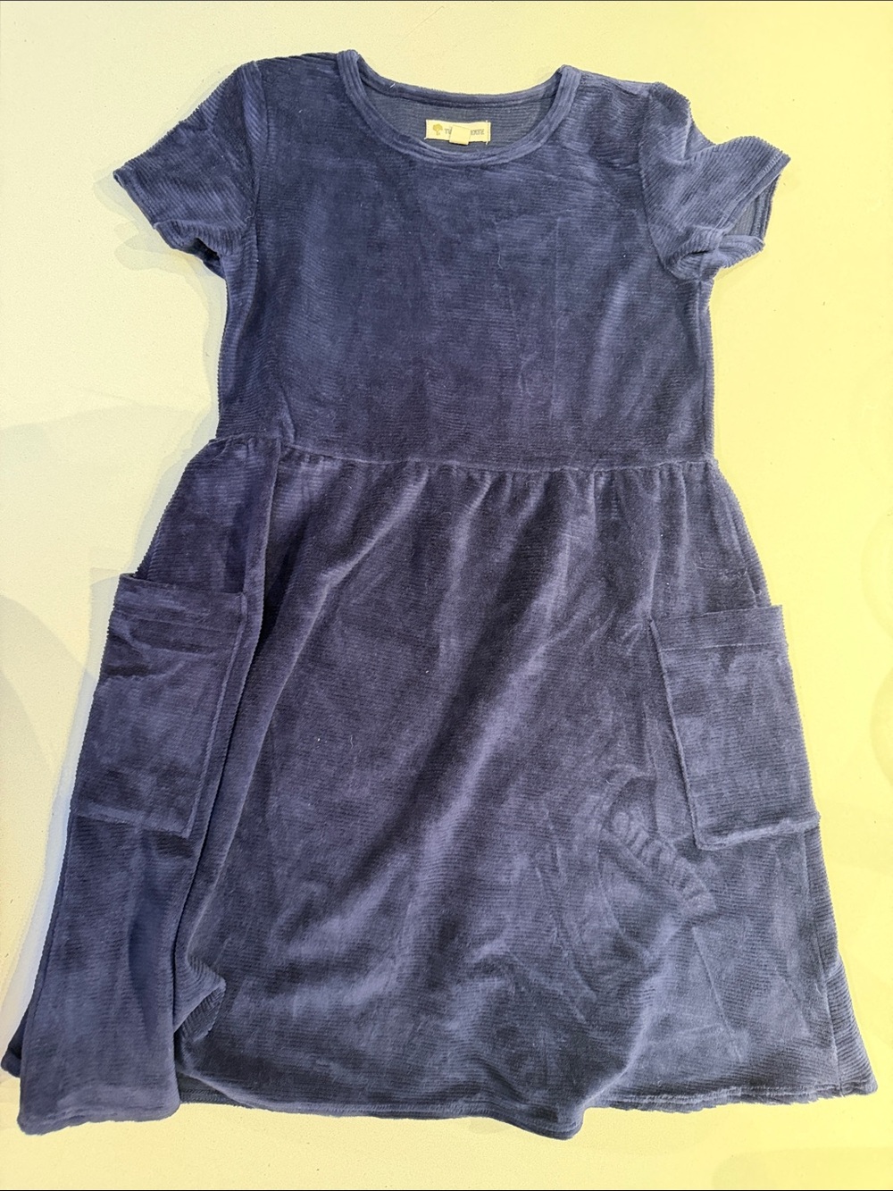 Tucker and Tate Girls' Short-Sleeve Corduroy Pocket Dress - Navy